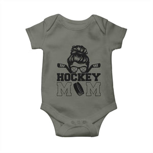 Funny Hockey Mom Quote Baby Onesie Gift For Hockey Lovers TS12 Military Green Print Your Wear