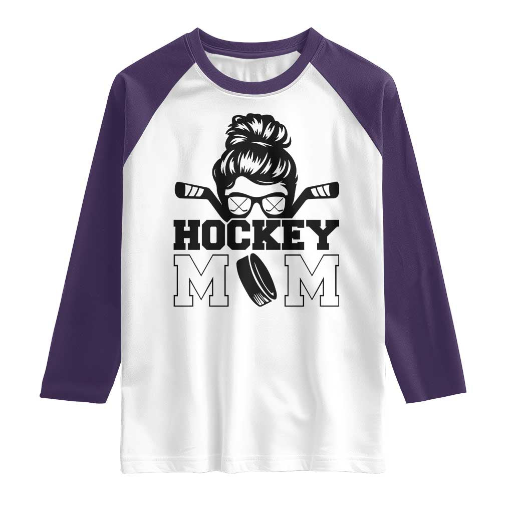 Funny Hockey Mom Quote Raglan Shirt Gift For Hockey Lovers TS12 White Purple Print Your Wear