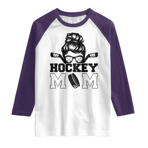 Funny Hockey Mom Quote Raglan Shirt Gift For Hockey Lovers TS12 White Purple Print Your Wear