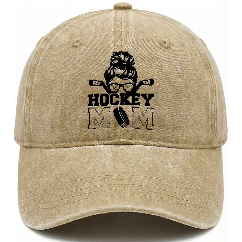 Funny Hockey Mom Quote Washed Cotton Baseball Cap Gift For Hockey Lovers TS12 Print Your Wear