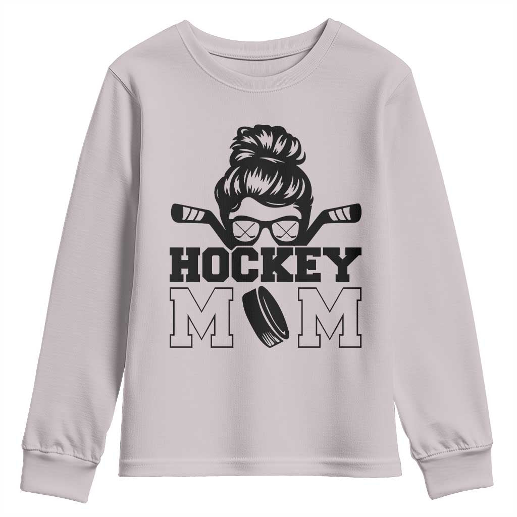 Funny Hockey Mom Quote Youth Sweatshirt Gift For Hockey Lovers TS12 Ice Gray Print Your Wear