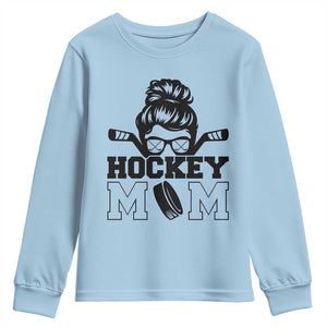 Funny Hockey Mom Quote Youth Sweatshirt Gift For Hockey Lovers TS12 Light Blue Print Your Wear