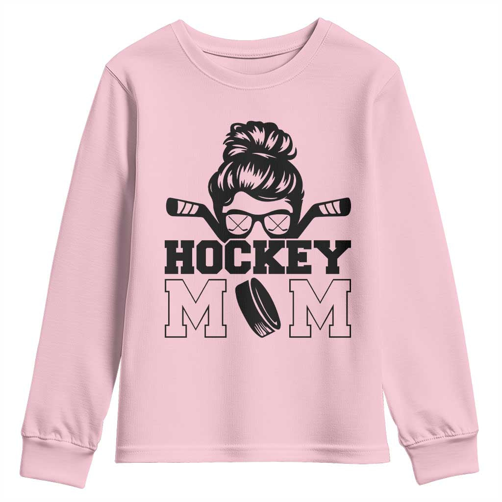 Funny Hockey Mom Quote Youth Sweatshirt Gift For Hockey Lovers TS12 Light Pink Print Your Wear