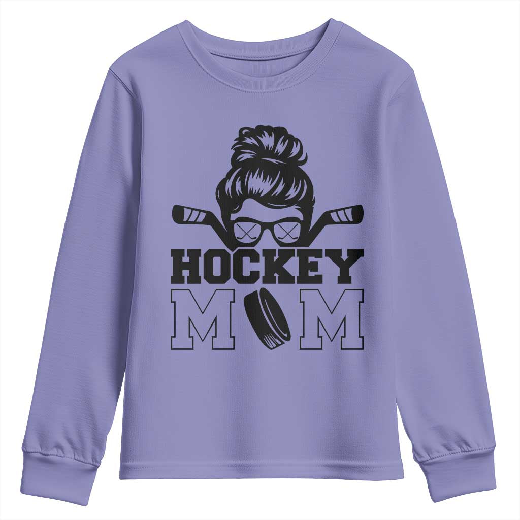 Funny Hockey Mom Quote Youth Sweatshirt Gift For Hockey Lovers TS12 Violet Print Your Wear