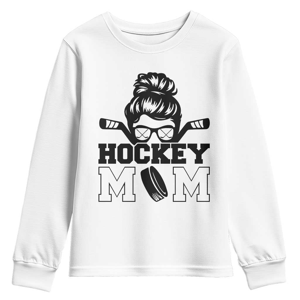 Funny Hockey Mom Quote Youth Sweatshirt Gift For Hockey Lovers TS12 White Print Your Wear