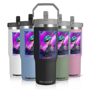 Cyberpunk Girl Legend Never Die Flip Straw Tumbler Gaming Aesthetic Gift TS12 Print Your Wear