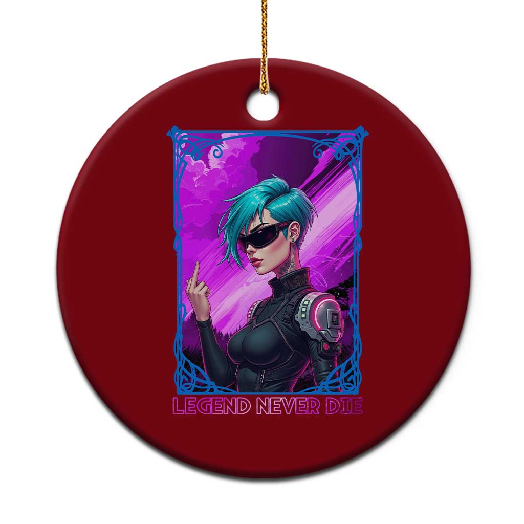 Cyberpunk Girl Legend Never Die Ceramic Ornament Gaming Aesthetic Gift TS12 1pc Red Print Your Wear