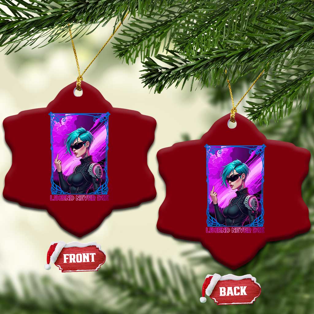 Cyberpunk Girl Legend Never Die Ceramic Ornament Gaming Aesthetic Gift TS12 Print Your Wear