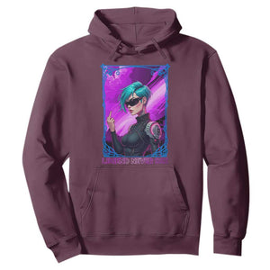 Cyberpunk Girl Legend Never Die Hoodie Gaming Aesthetic Gift TS12 Maroon Print Your Wear