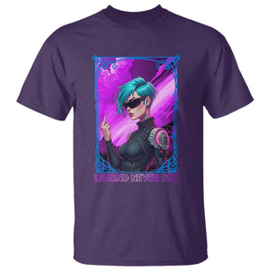 Cyberpunk Girl Legend Never Die T Shirt Gaming Aesthetic Gift TS12 Purple Print Your Wear