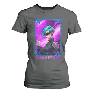 Cyberpunk Girl Legend Never Die T Shirt For Women Gaming Aesthetic Gift TS12 Dark Heather Print Your Wear
