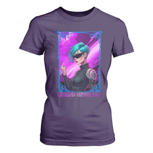 Cyberpunk Girl Legend Never Die T Shirt For Women Gaming Aesthetic Gift TS12 Purple Print Your Wear