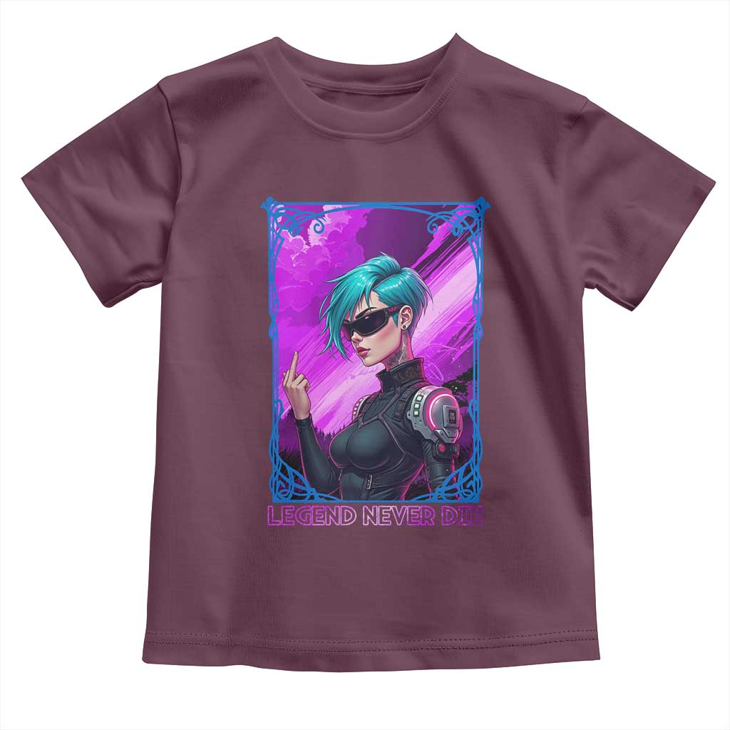 Cyberpunk Girl Legend Never Die Toddler T Shirt Gaming Aesthetic Gift TS12 Maroon Print Your Wear