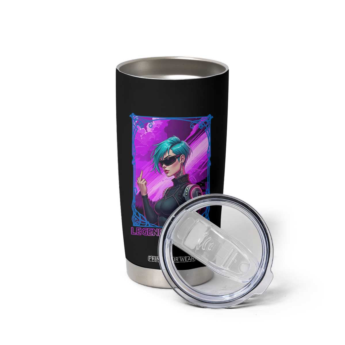 Cyberpunk Girl Legend Never Die Tumbler Cup Gaming Aesthetic Gift TS12 Print Your Wear
