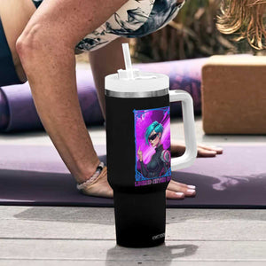 Cyberpunk Girl Legend Never Die Tumbler With Handle Gaming Aesthetic Gift TS12 Print Your Wear