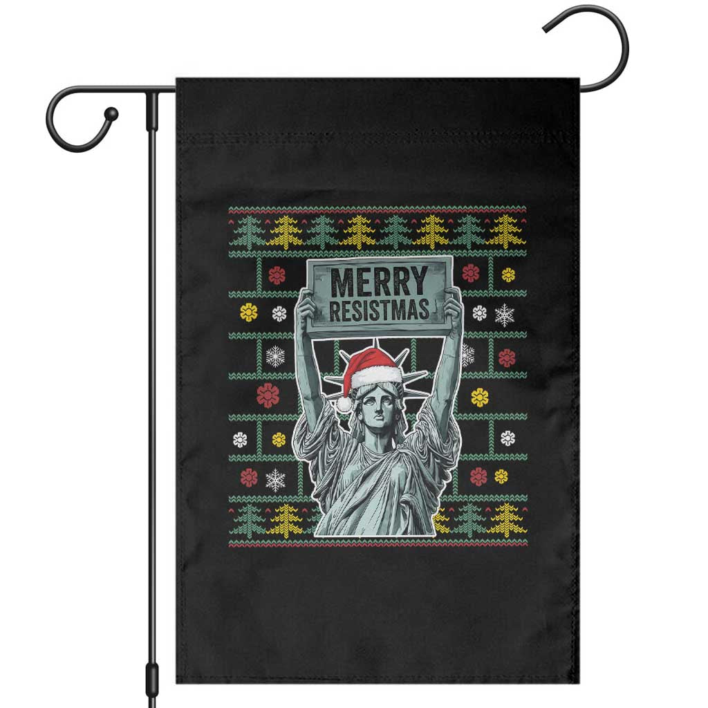 Funny Liberty Statue Ugly Sweater Gift Garden Flag Merry Resistmas TS12 Black Print Your Wear