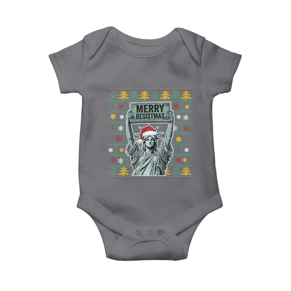 Funny Liberty Statue Ugly Sweater Gift Baby Onesie Merry Resistmas TS12 Charcoal Print Your Wear
