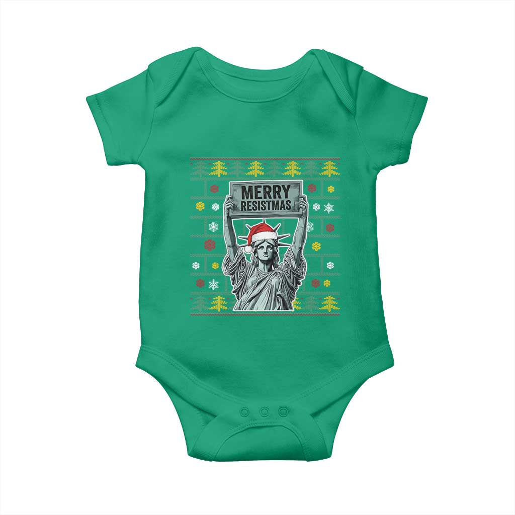 Funny Liberty Statue Ugly Sweater Gift Baby Onesie Merry Resistmas TS12 Irish Green Print Your Wear
