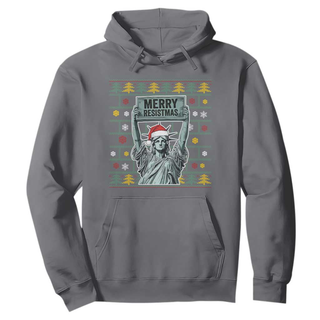 Funny Liberty Statue Ugly Sweater Gift Hoodie Merry Resistmas TS12 Charcoal Print Your Wear