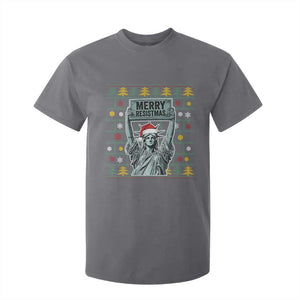 Funny Liberty Statue Ugly Sweater Gift T Shirt For Kid Merry Resistmas TS12 Charcoal Print Your Wear