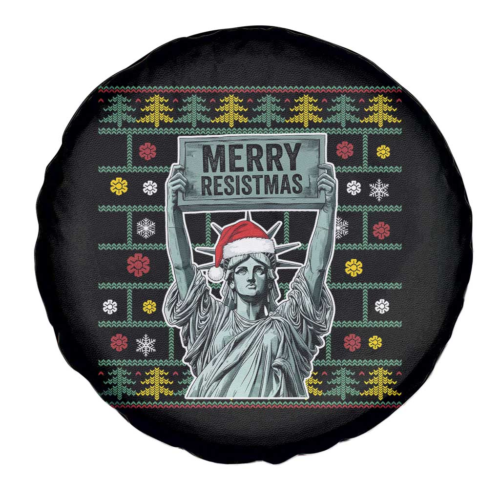 Funny Liberty Statue Ugly Sweater Gift Spare Tire Cover Merry Resistmas TS12 Print Your Wear