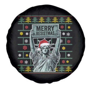 Funny Liberty Statue Ugly Sweater Gift Spare Tire Cover Merry Resistmas TS12 Print Your Wear