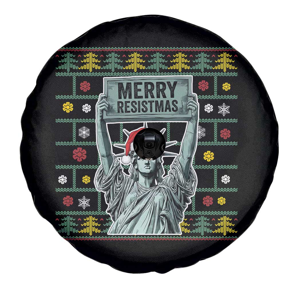 Funny Liberty Statue Ugly Sweater Gift Spare Tire Cover Merry Resistmas TS12 Print Your Wear