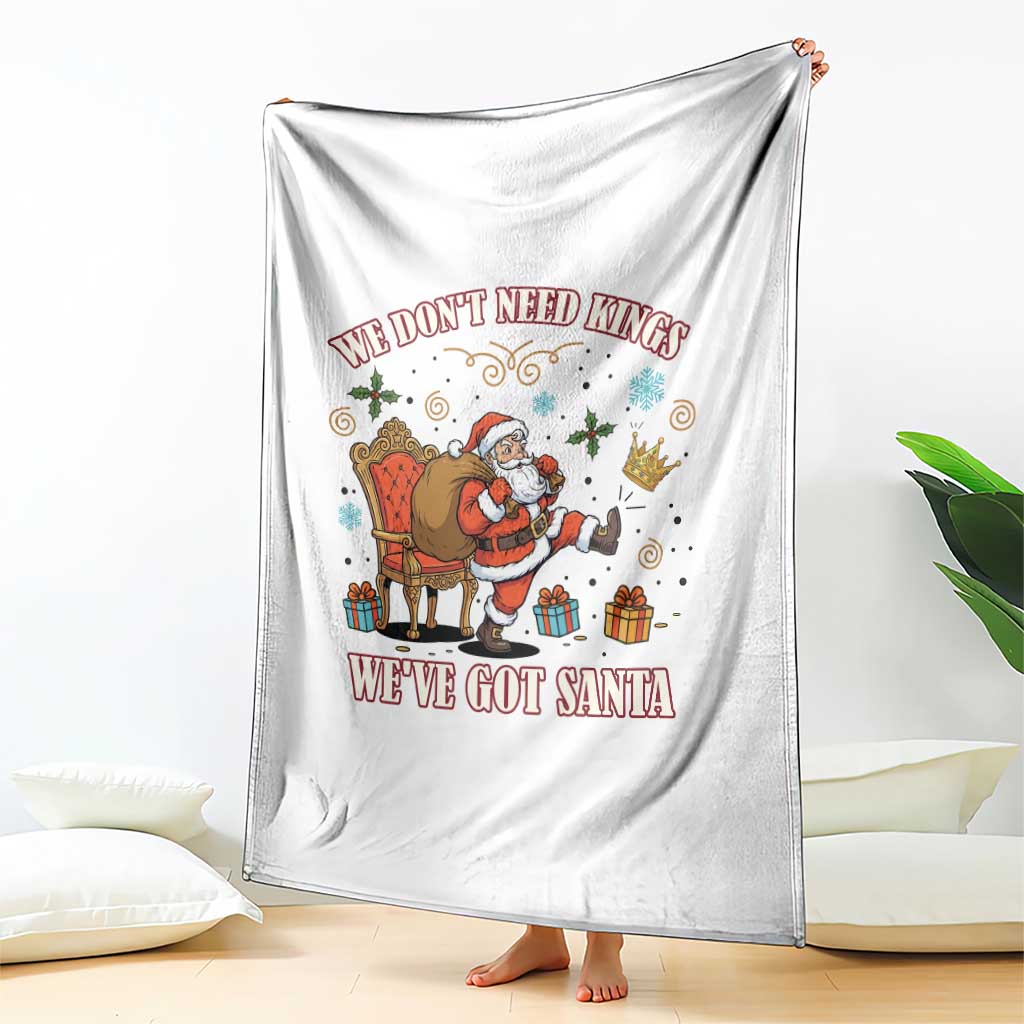 No Kings Only Santa Throw Blanket Funny Christmas Parody Gift TS12 Print Your Wear