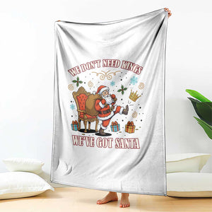 No Kings Only Santa Throw Blanket Funny Christmas Parody Gift - Print Your Wear
