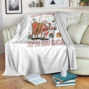 No Kings Only Santa Throw Blanket Funny Christmas Parody Gift - Print Your Wear