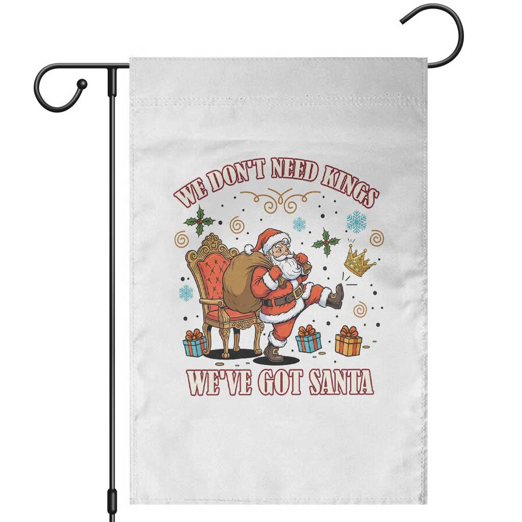No Kings Only Santa Garden Flag Funny Christmas Parody Gift - Print Your Wear