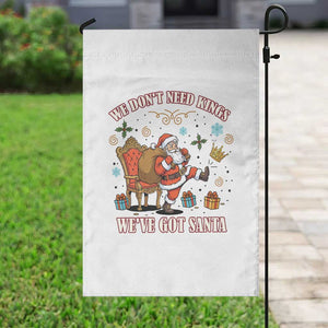 No Kings Only Santa Garden Flag Funny Christmas Parody Gift - Print Your Wear