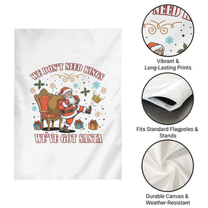 No Kings Only Santa Garden Flag Funny Christmas Parody Gift - Print Your Wear