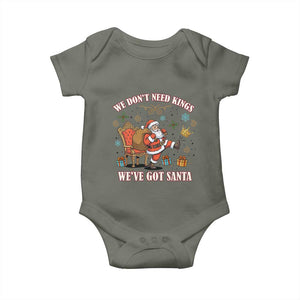 No Kings Only Santa Baby Onesie Funny Christmas Parody Gift TS12 Military Green Print Your Wear