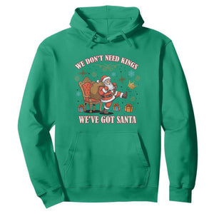 No Kings Only Santa Hoodie Funny Christmas Parody Gift TS12 Irish Green Print Your Wear