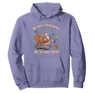 No Kings Only Santa Hoodie Funny Christmas Parody Gift TS12 Violet Print Your Wear