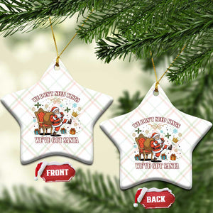 No Kings Only Santa Ceramic Ornament Funny Xmas Parody Gift - Print Your Wear