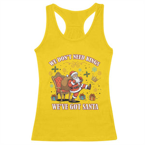 No Kings Only Santa Racerback Tank Top Funny Christmas Parody Gift - Print Your Wear