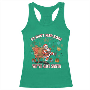 No Kings Only Santa Racerback Tank Top Funny Christmas Parody Gift - Print Your Wear