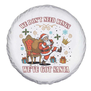 No Kings Only Santa Spare Tire Cover Funny Christmas Parody Gift - Print Your Wear