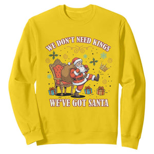No Kings Only Santa Sweatshirt Funny Christmas Parody Gift - Print Your Wear