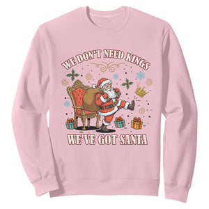 No Kings Only Santa Sweatshirt Funny Christmas Parody Gift - Print Your Wear