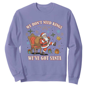 No Kings Only Santa Sweatshirt Funny Christmas Parody Gift - Print Your Wear