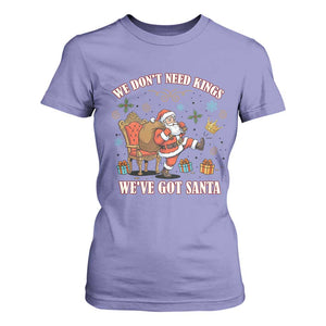 No Kings Only Santa T Shirt For Women Funny Christmas Parody Gift TS12 Violet Print Your Wear