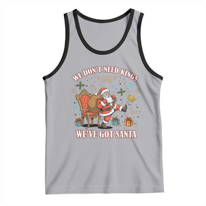 No Kings Only Santa Tank Top Funny Christmas Parody Gift TS12 Athletic Heather Black Print Your Wear