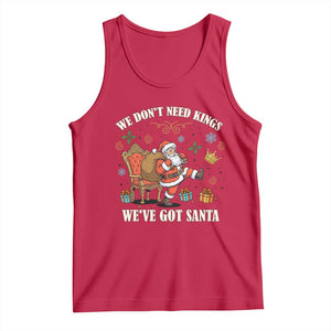 No Kings Only Santa Tank Top Funny Christmas Parody Gift TS12 Red Print Your Wear