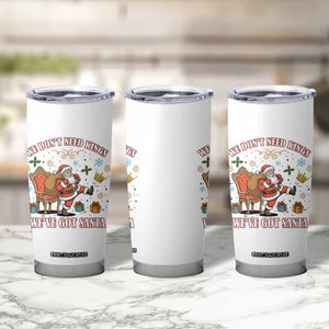No Kings Only Santa Tumbler Cup Funny Christmas Parody Gift - Print Your Wear
