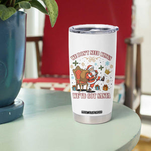 No Kings Only Santa Tumbler Cup Funny Christmas Parody Gift - Print Your Wear