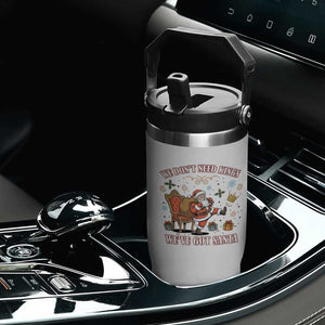 No Kings Only Santa Flip Straw Tumbler Funny Christmas Parody Gift - Print Your Wear