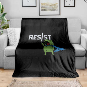 Resist Frog Warrior Throw Blanket Funny Rebel Meme Gift TS12 Print Your Wear